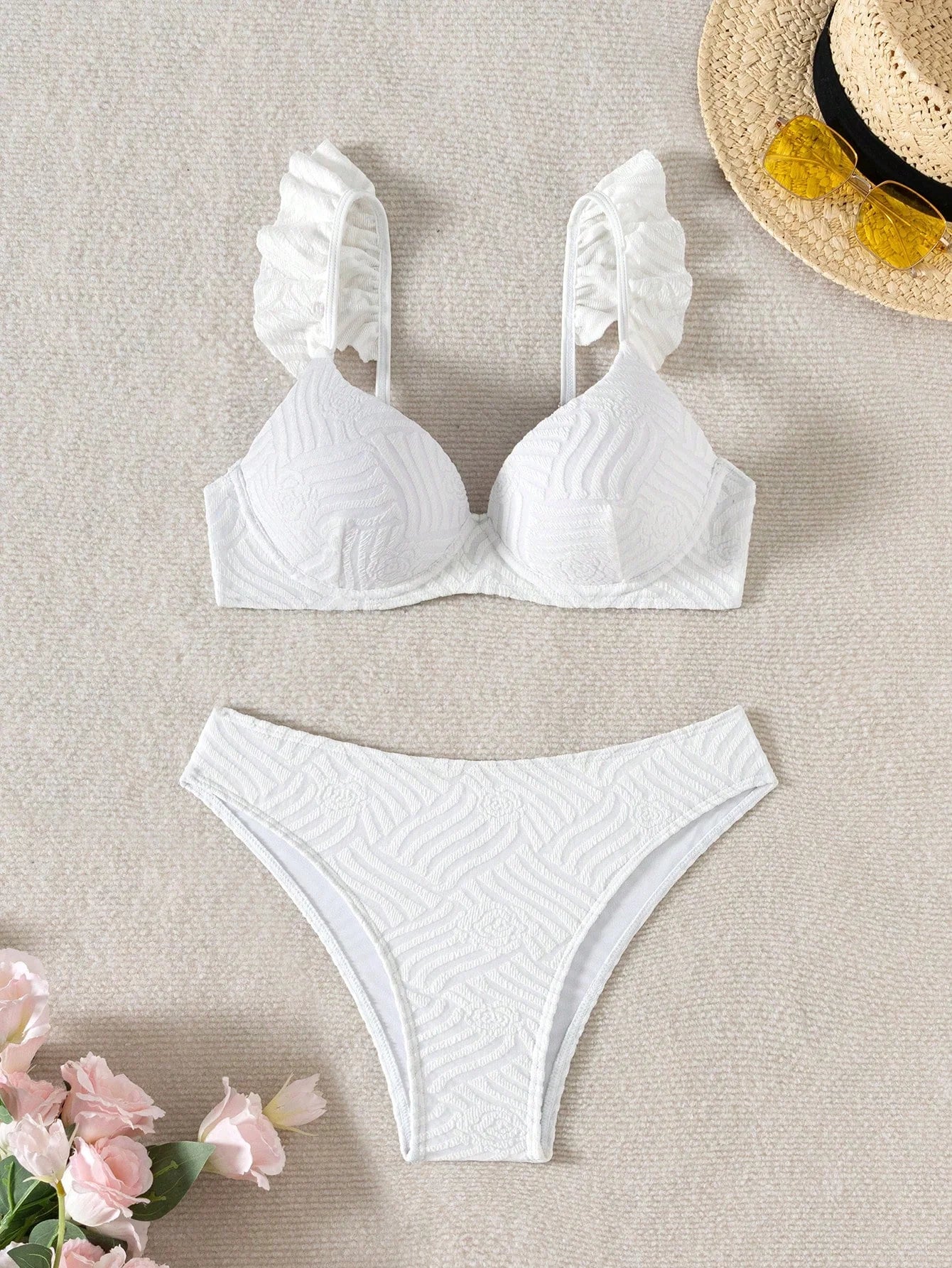 Biquíni Texturizado Com Babado