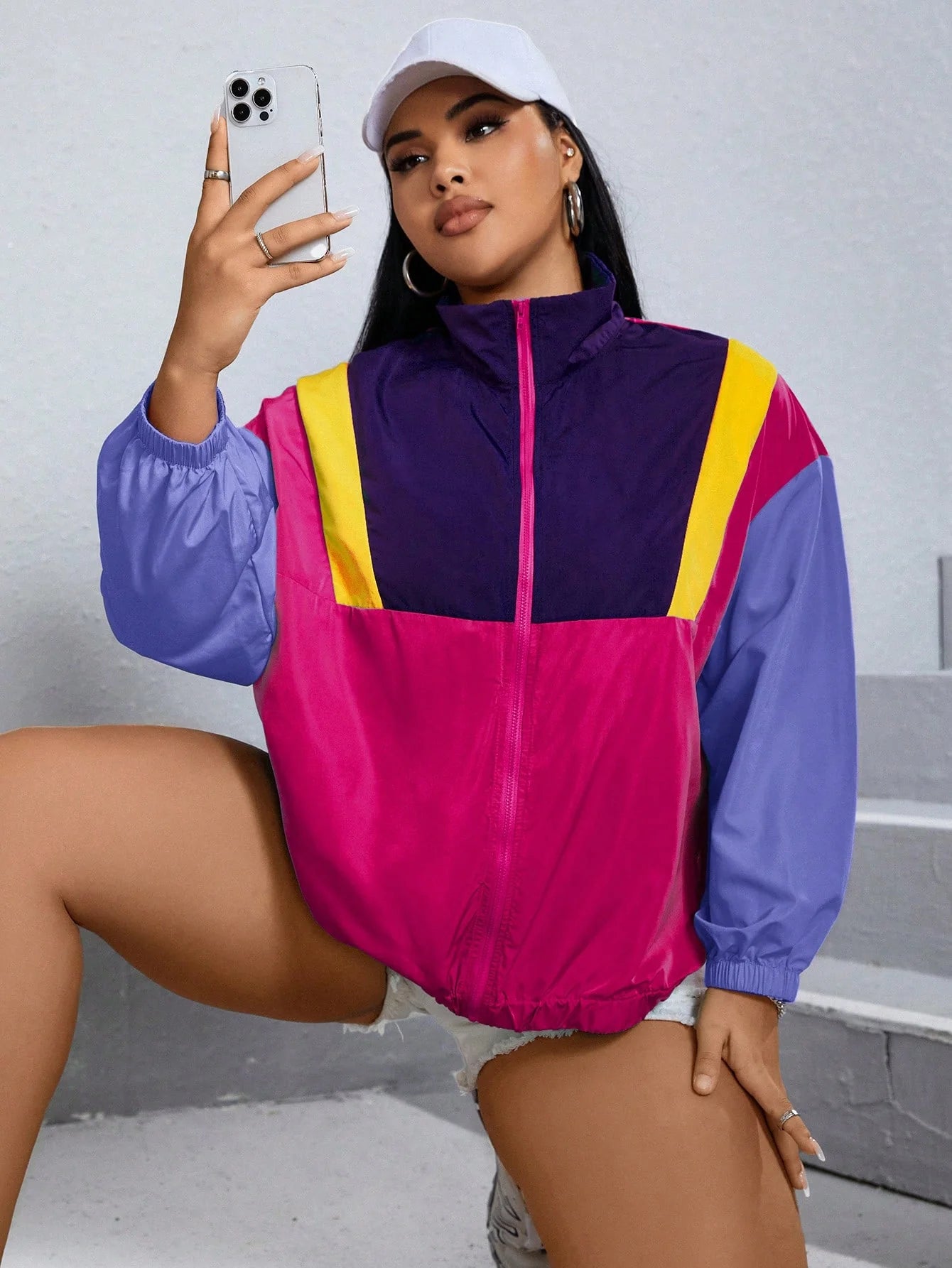 Corta-Vento Plus Size Zip Up