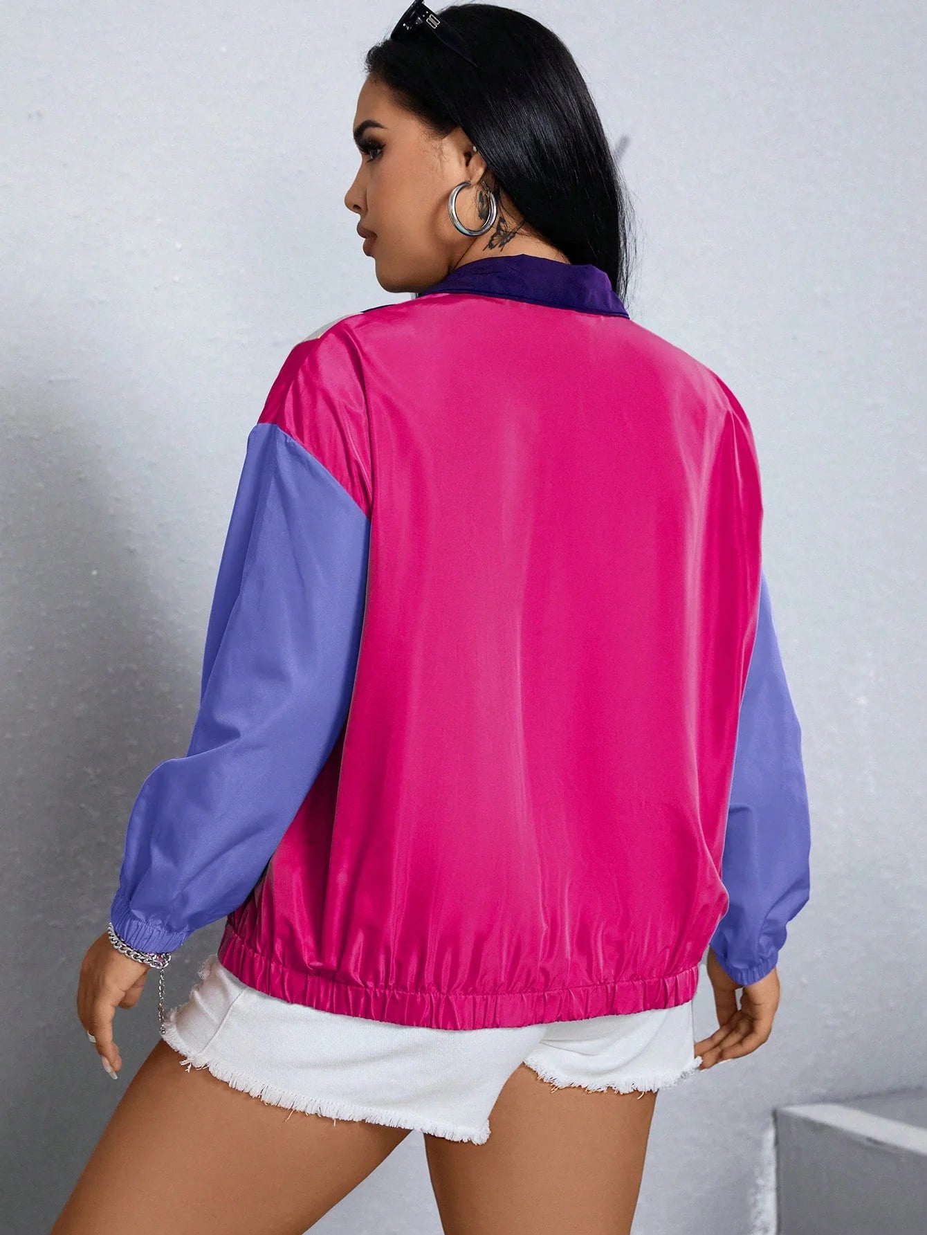 Corta-Vento Plus Size Zip Up