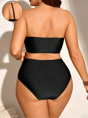 Biquíni Casual Plus Size Listrado