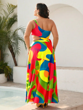 Conjunto Plus Size 2 Peças com Vestido Longo