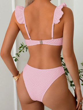Biquíni Texturizado Com Babado