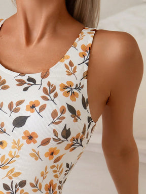 Maiô Floral Decote U