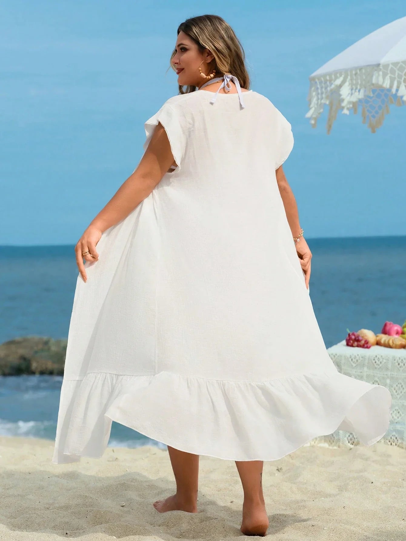 Saída de Praia Plus Size Fallon