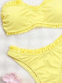 Biquíni Amarelo Com Babado