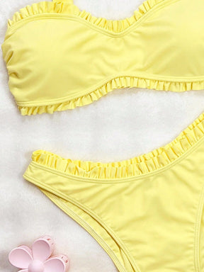 Biquíni Amarelo Com Babado