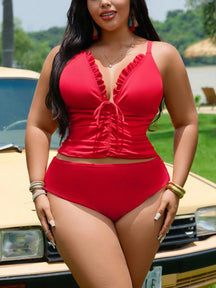 Tankini Plus Size Red