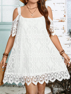 Vestido De Renda Branco Plus Size