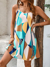 Vestido Mini Casual de Verão com Estampa Geométrica