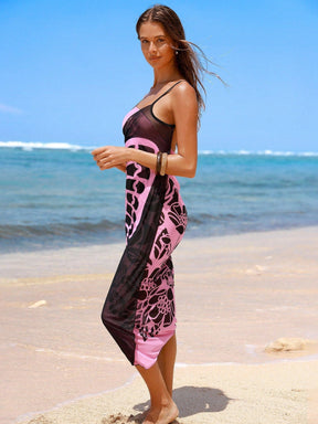 Saída de Praia com Estampa de Borboleta e Flores