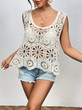 Regata Floral Em Crochê