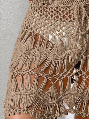 Saia de Cobertura Crochê com Cordão