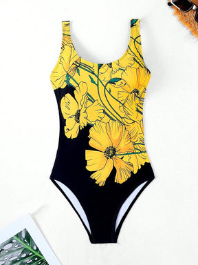 Maiô Floral de Uma Peça para Verão e Praia P