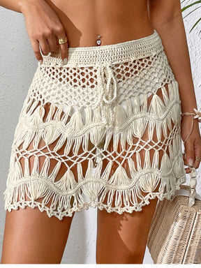 Saia de Cobertura Crochê com Cordão