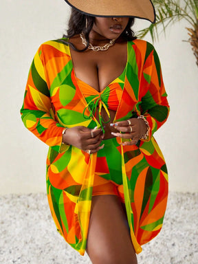 Conjunto De Biquíni Plus Size 3 Peças Marina