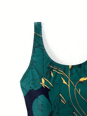 Maiô Floral de Uma Peça para Verão e Praia