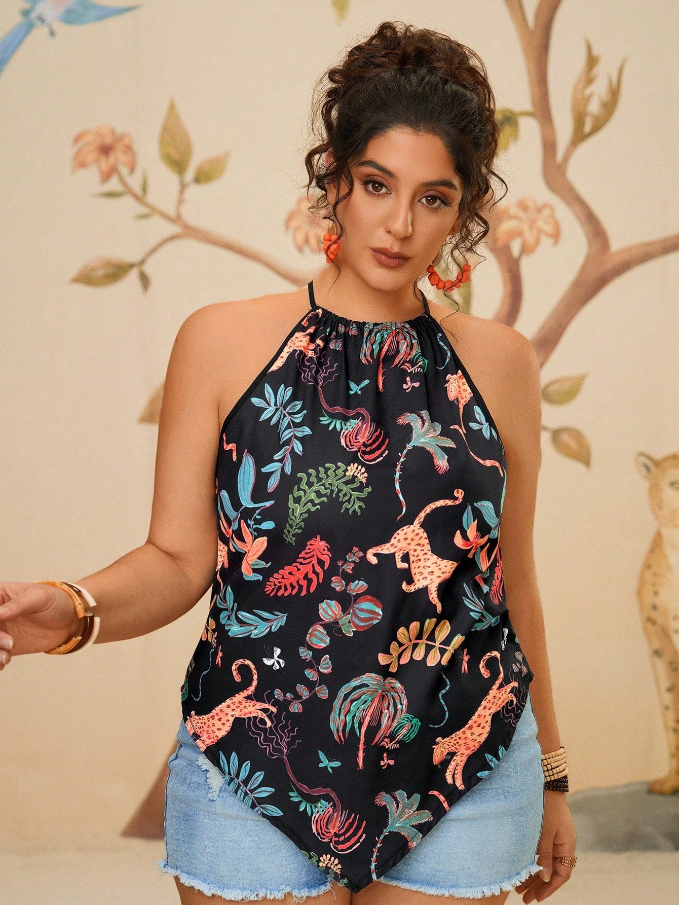 Regata Plus Size Floral Verão